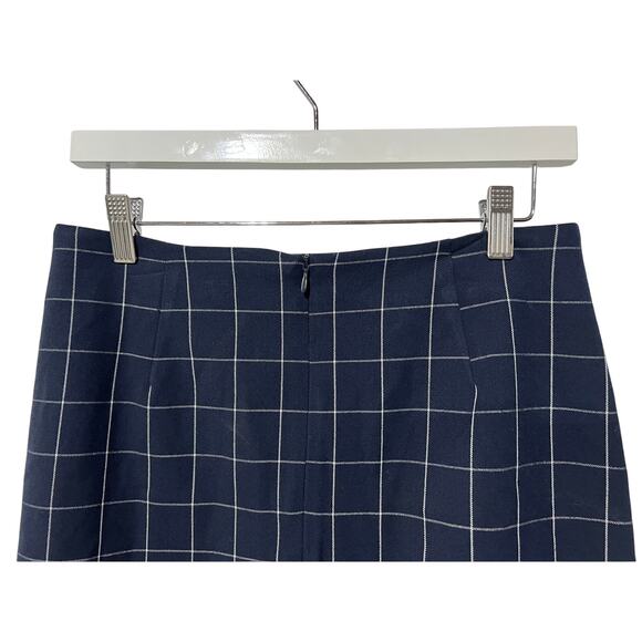 FRENCH CONNECTION SKIRT WOMENS SIZE 6 WINDOW PANE CHECK MINI NAVY NEW - Picture 8 of 13